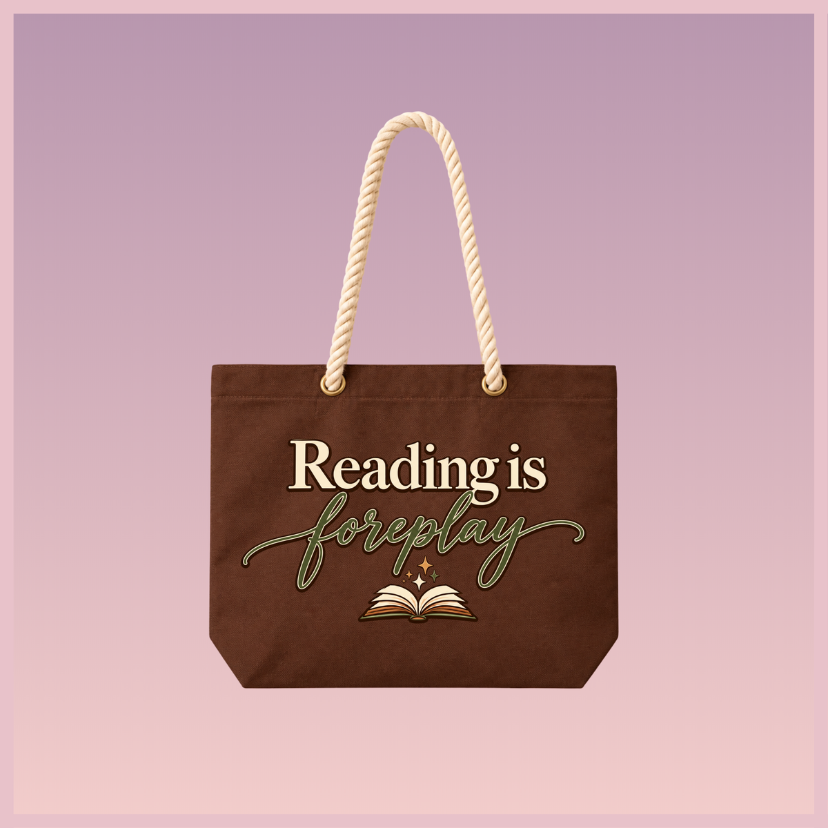 Bookish Rope Tote (Chocolate)