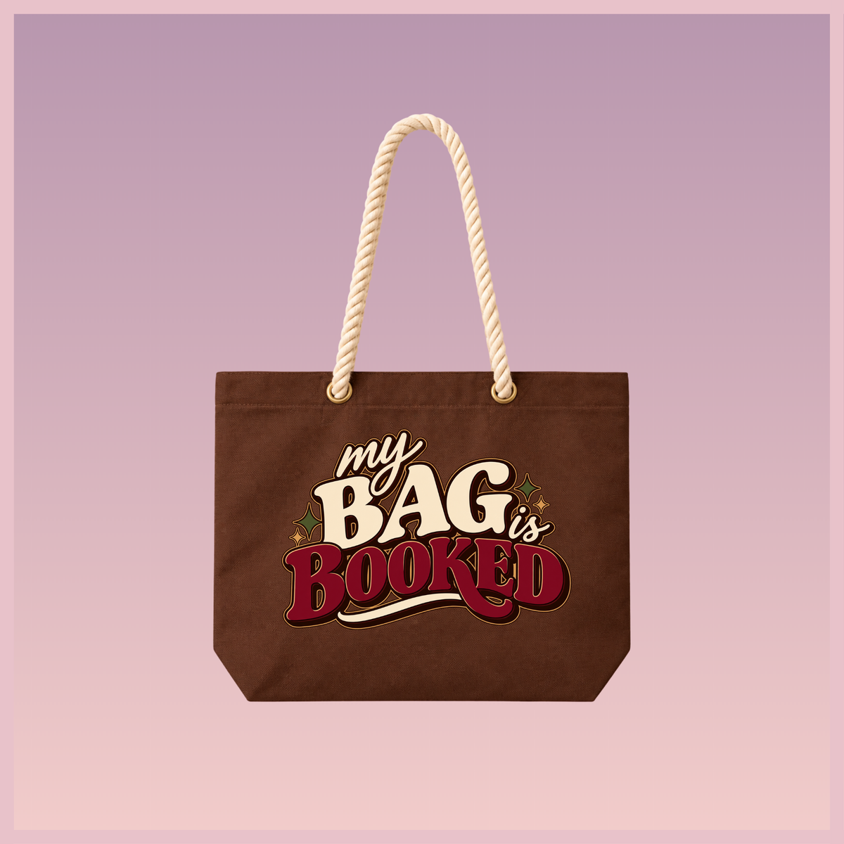 Bookish Rope Tote (Chocolate)