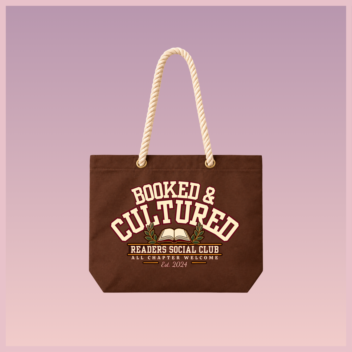 Bookish Rope Tote (Chocolate)