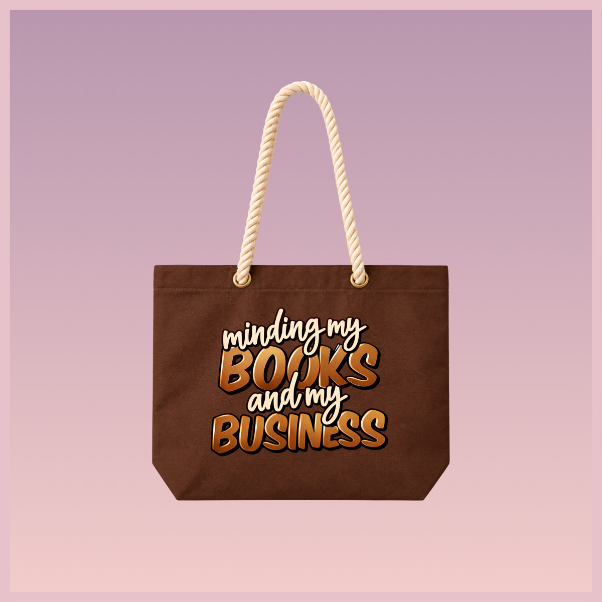 Bookish Rope Tote (Chocolate)